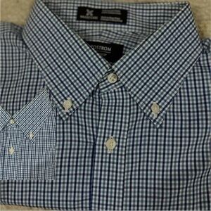 Nordstrom Blue and White Casual Button Down Shirt